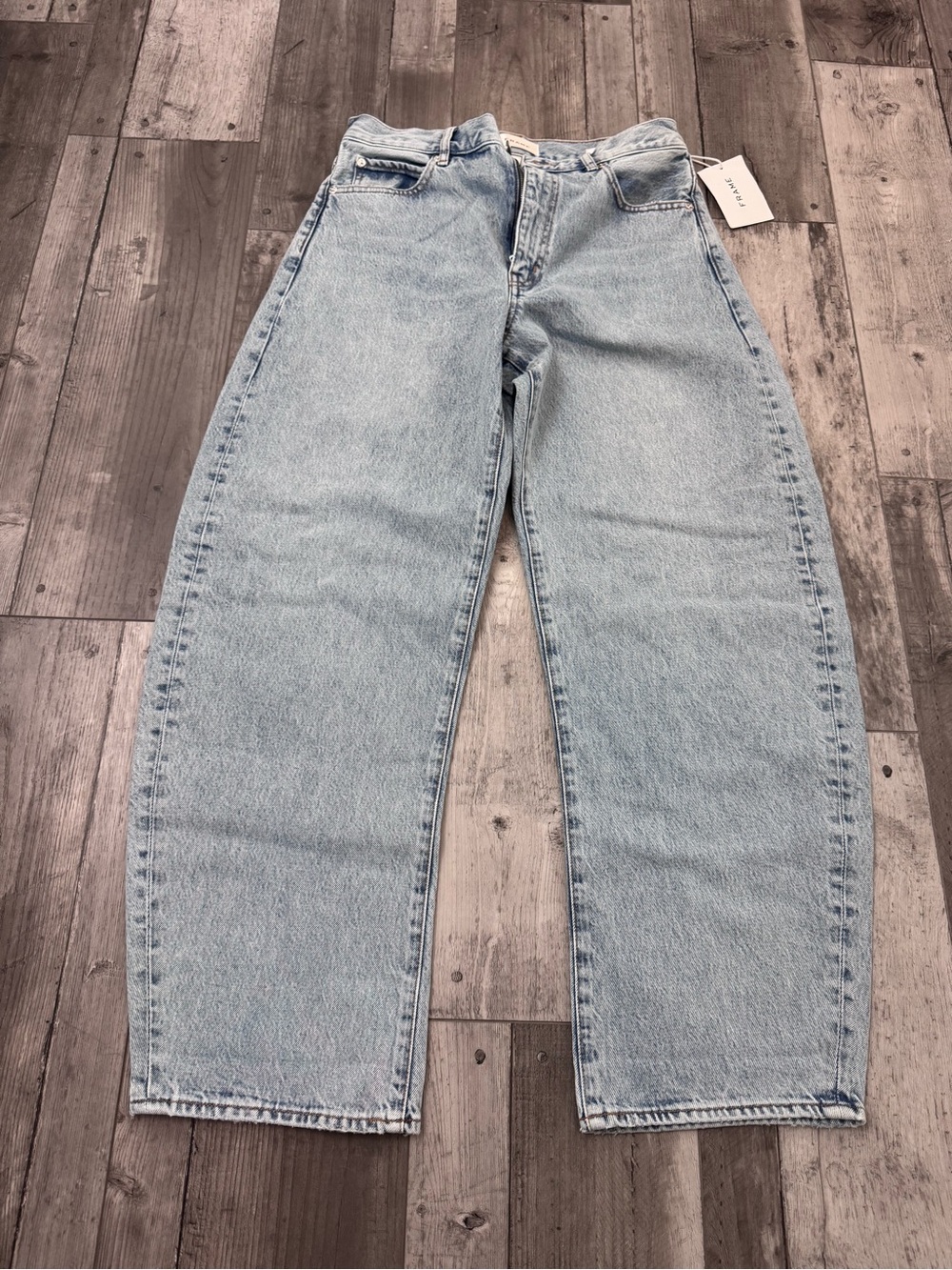 Frame The Bubble High Rise Barrel Leg Jeans Pants Size 28 New NWT